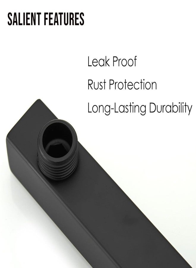 Specule 304 Stainless Steel Rectangle Premium Shower Arm for Overhead Showers with Flange (15 Inches, Black Matte Finish) - Durable, Stylish, Easy Installation - Image 2